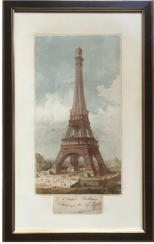 Chromolithographie signée par Gustave Eiffel dans la marge 