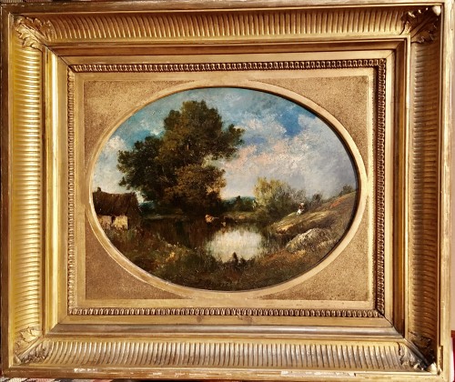 Bouvière au bord  de la mare  - Jules DUPRE (1811 - 1889)