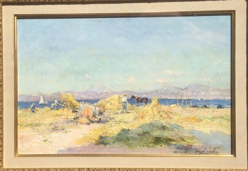 Julien-Gustave Gagliardini (1846-1927) - Fenaison sur la côte méditerranéenne - Tableaux et dessins Style 