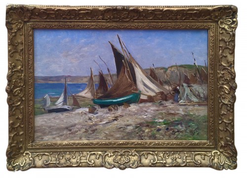 Barques de pêche à Etretat - Antoine GUILLEMET (1841-1918)