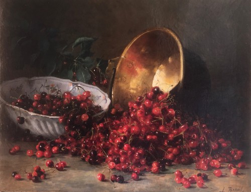 Nature morte aux cerises - Léon Marie BENOIT (vers 1865 - 1917)