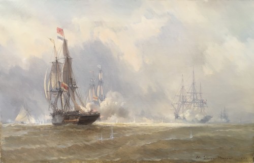  Bataille navale  - Henri DURAND-BRAGER (1814-1879)