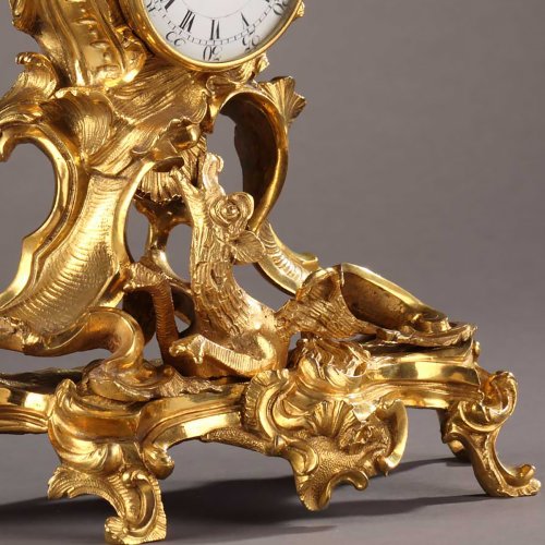 Pendule Louis XV au Dragon et angelot - Horlogerie Style Louis XV