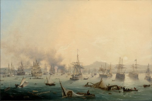 Coucher de soleil à Navarin - Louis GARNERAY (1783 – 1857), vers 1830/45