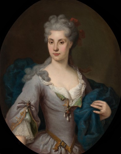 Pierre GOBERT (1662–1744) Portrait de dame - Tableaux et dessins Style Louis XV