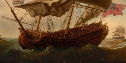 Francis SWAINE (1719 – 1782) - Vaisseaux par mer agitée - Tableaux et dessins Style 