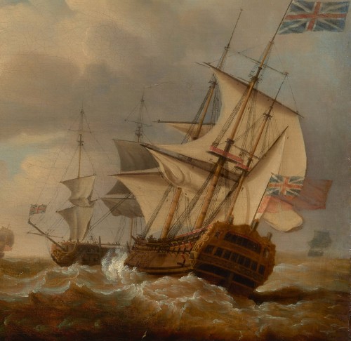 Tableaux et dessins Tableaux XVIIIe siècle - Francis SWAINE (1719 – 1782) - Vaisseaux par mer agitée