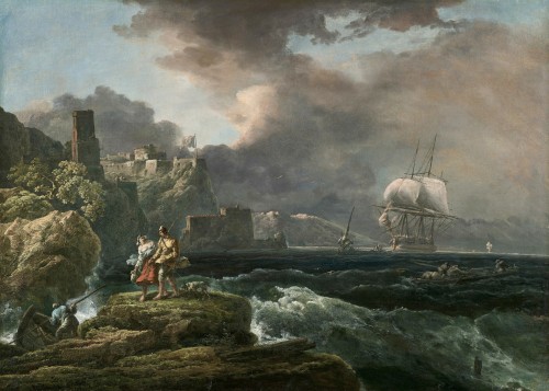 Carlo BONAVIA (actif à Naples vers 1751 – 1788) Vaisseau par mer agitée 