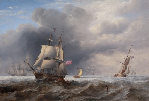 Ships in Rough Seas, James Wilson CARMICHAEL (1800 – 1868)