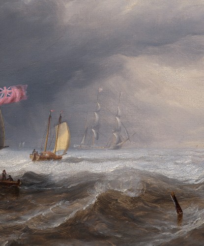 Navires sur mer agitée, James Wilson CARMICHAEL (1800 – 1868) - Galerie Barnabé