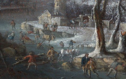 Paintings & Drawings  - Winter Landscape with Skaters - Johann-Christian VOLLERDT (1708– 1769)