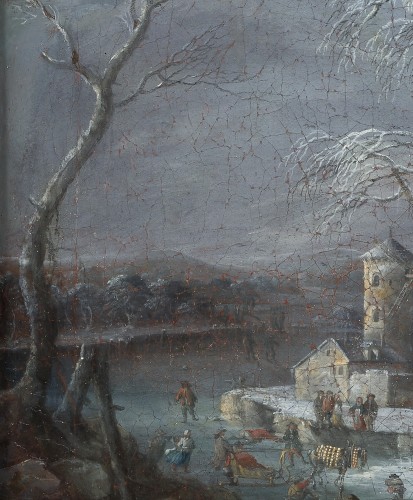Winter Landscape with Skaters - Johann-Christian VOLLERDT (1708– 1769) - 