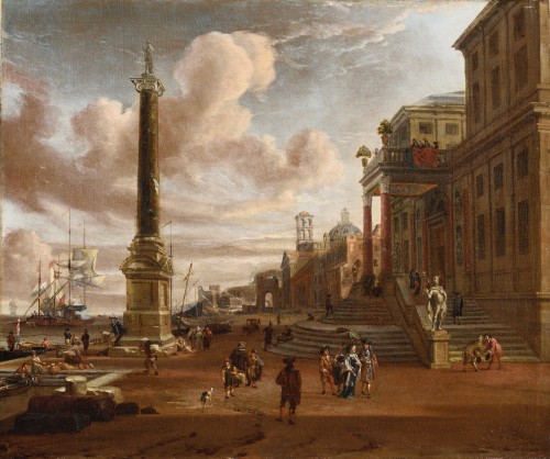 jacobus STORCK (Amsterdam 1641 - 1692/1699),  Mediterranean harbour 