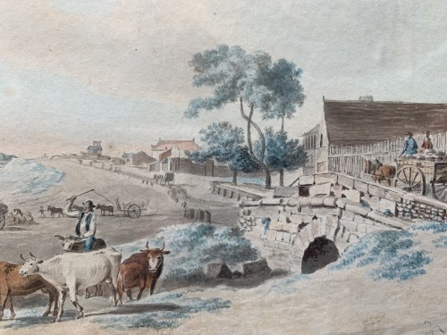 Antiquités - PÉRIGNON Nicolas (Nançy 1727 - 1782 Paris) - Vues des bords de Seine