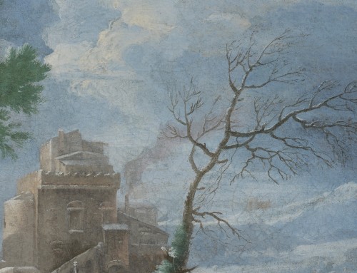 XVIIe siècle - Johann-Oswald HARMS (1643 - 1708) attribué à - Paysage d'hiver