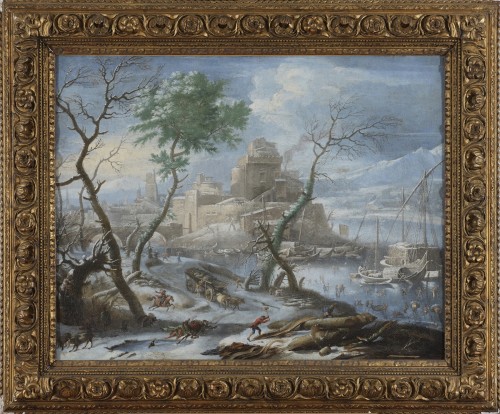Johann-Oswald HARMS (1643 - 1708) attribué à - Paysage d'hiver - 