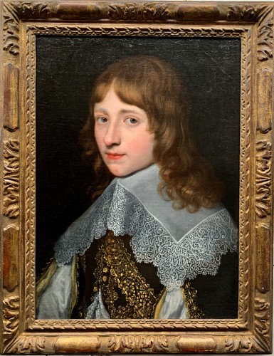 Portrait d’un jeune royaliste - Gérard VON HONTHORST (Utrecht 1604 - 1666 Utrecht), atelier de - Galerie Barnabé