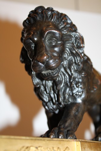 Paire de Lions en bronze Epoque Empire - Galerie Berger