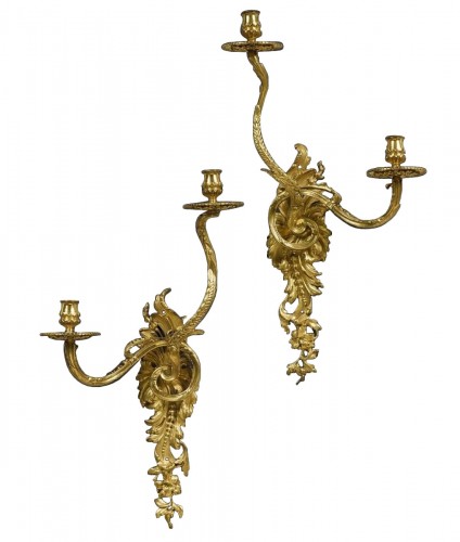 Pair of large sconces with two arms of light French Régence period