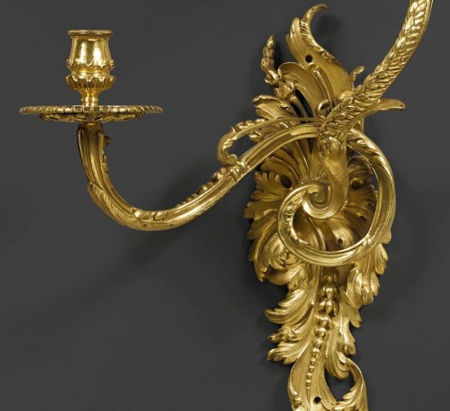 Paire de grandes appliques à deux bras de lumière époque Régence - Luminaires Style Régence