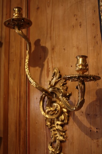 Lighting  - Pair of large sconces with two arms of light French Régence period