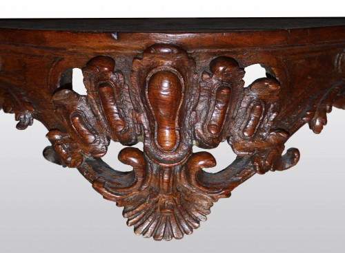 Small wall console in carved natural wood - Furniture Style Louis XV