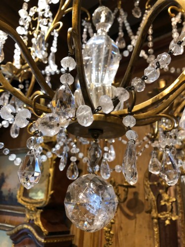 Lighting  - Rock crystal chandelier with C crowned