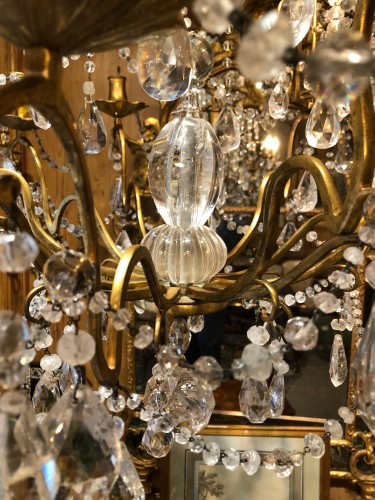 Rock crystal chandelier with C crowned - Louis XV