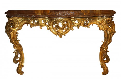 An important Louis XV giltwood Console-Table
