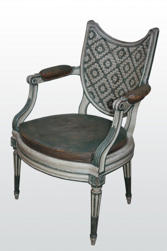 Pair of armchairs &quot;à coiffer&quot; stamped by Jacques Chéneaux - 