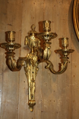 Paire d'appliques d'après "Jean-Charles Delafosse". - Luminaires Style Louis XVI