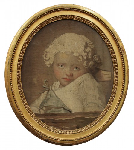 Fine tapestry portrait of "Le Petit Boudeur