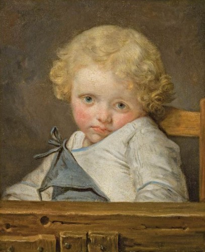 Portrait en tapisserie fine "Le Petit Boudeur" - Tapisserie & Tapis Style Louis XVI