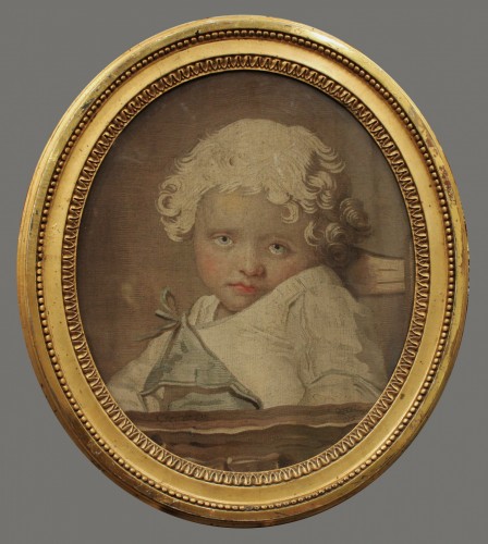 Louis XVI - Portrait en tapisserie fine "Le Petit Boudeur"