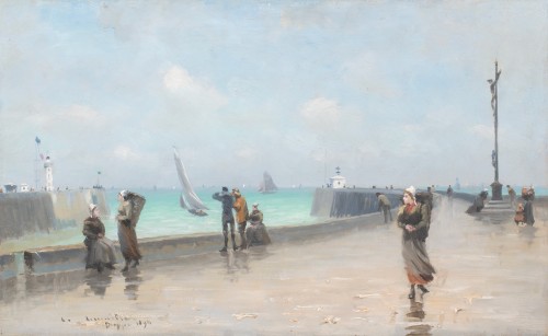 Dieppe, the jetties - Léon-Jules LEMAÎTRE (1850-1905)
