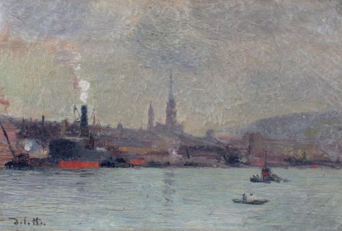Le port de Rouen - Joseph Delattre (1858-1912)