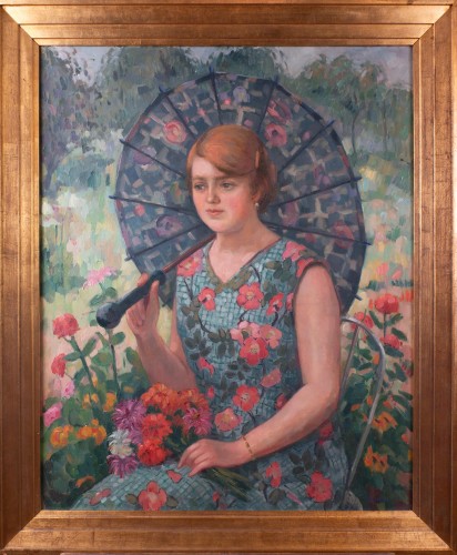 Femme à l'ombrelle (vers 1910) - Eugène TIRVERT (1881-1948) - Tableaux et dessins Style 