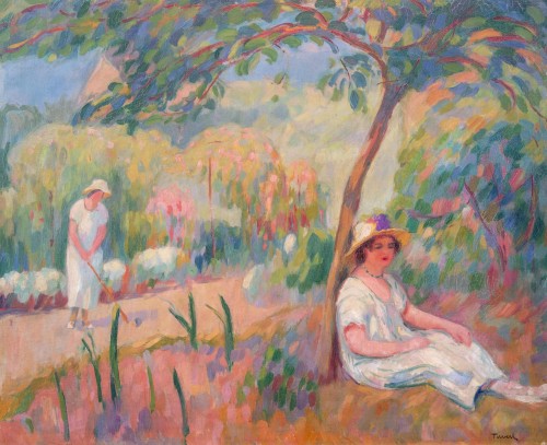 Femmes au jardin - Eugène TIRVERT (1881-1948)