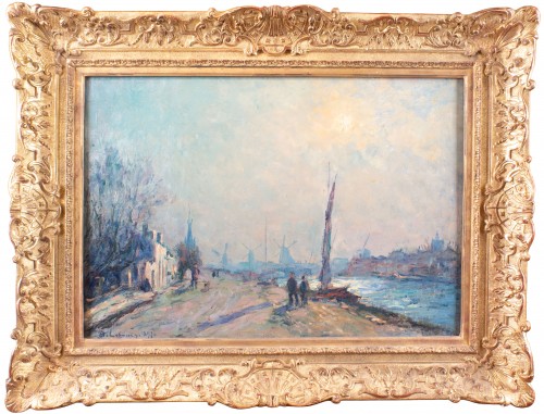 Canal in Holland - Albert LEBOURG (1848-1928) - Paintings & Drawings Style 