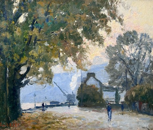 Banks of the Seine at Croisset - Narcisse GUILBERT (1878-1942) - Paintings & Drawings Style 