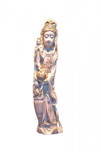 Okimono en ivoire représentant une déesse, époque Meiji (1868-1912)