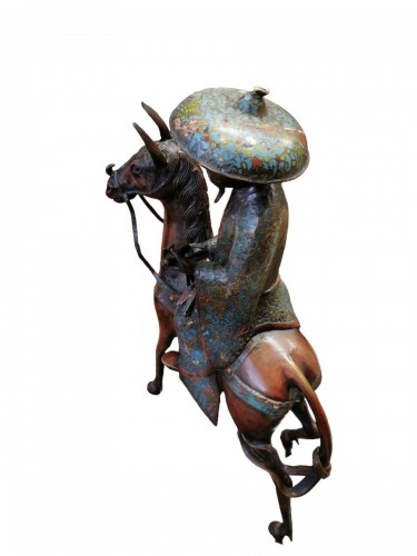 XIXe siècle - Toba, bronze cloisonné Japon fin 19e siècle