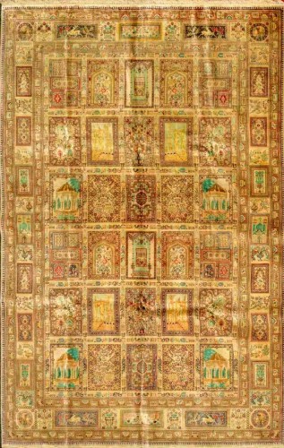 Tapis Ghoum en soie, Iran signé Maitre Mohammad Jamchidi