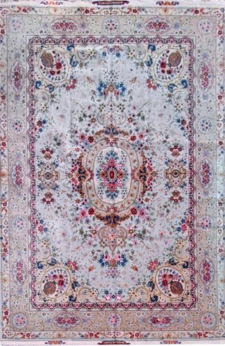 Tapis Tabriz en laine signé, Atelier du maitre Vallai, vers 1960
