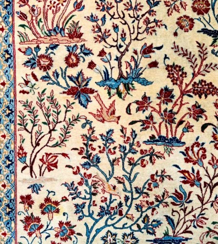 Antiquités - Tapis Ispahan, époque du Shah vers 1970