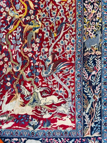 Tapis d’Ispahan “Esfahan Akbar” en laine Kork et soie - Tapisserie & Tapis Style 