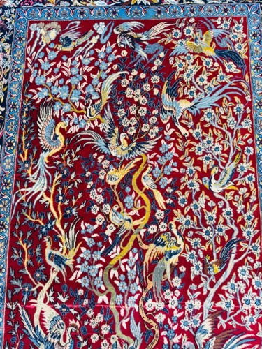 Tapis d’Ispahan “Esfahan Akbar” en laine Kork et soie - Galerie Buter
