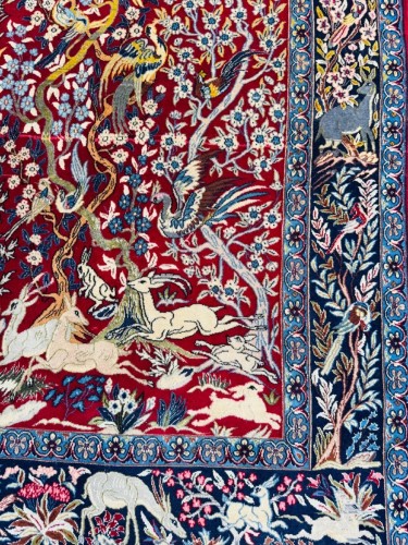 Tapis d’Ispahan “Esfahan Akbar” en laine Kork et soie - 