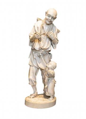 Okimono en ivoire sculpté – École de Tokyo, époque Meiji (1868-1912)