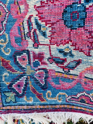 Tapis fin Kachan Dabir en soie et laine, signé Commande Bannayan, atelier Royal - 